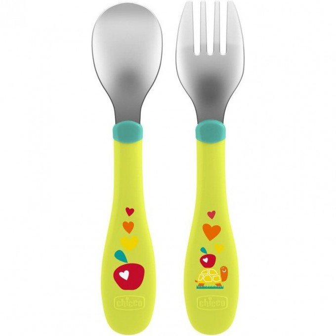 Набор посуды CHICCO METALCUTLERY, Зеленый 00016102300000 Набор посуды CHICCO METALCUTLERY, Зеленый 00016102300000