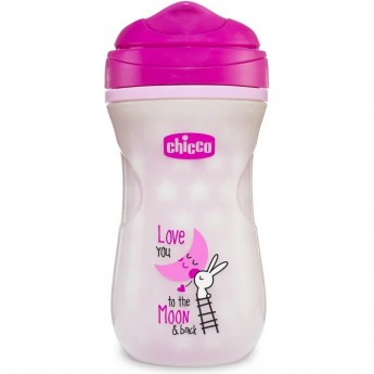 Поильник CHICCO GLOWING CUP 14+, розовый Поильник CHICCO GLOWING CUP 14+, розовый